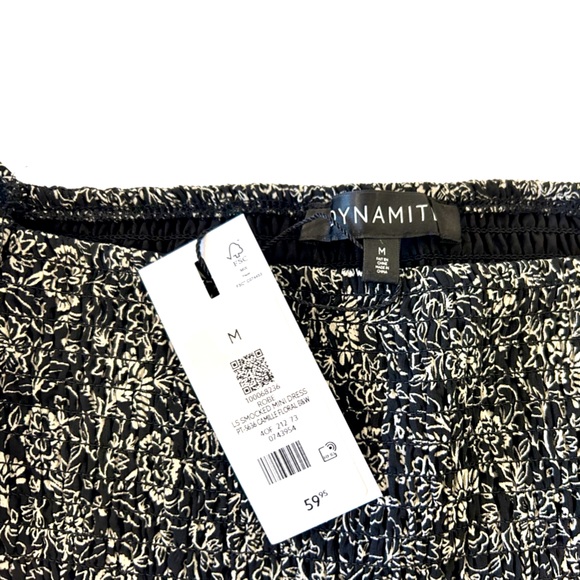 NWT Dynamite Floral Smocked Mini Dress Size M - Picture 6 of 6